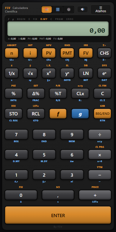 F5V Calc — modo financeiro