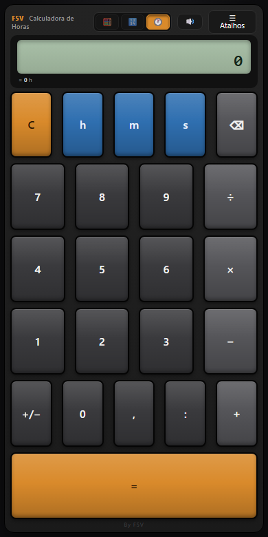F5V Calc — modo horas